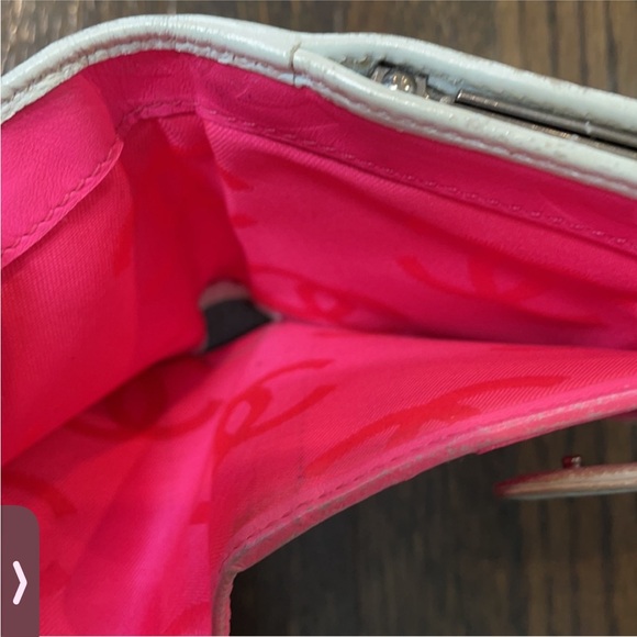 Chanel Cambon Line Tri Fold White Wallet w/White CC. - Picture 4 of 6